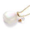 Electroplated Natural Quartz Crystal Openable Perfume Bottle Pendant Necklaces NJEW-H216-10A-G-3