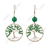 Glass Seed Beaded & Dyed Natural Malaysia Jade Dangle Earrings EJEW-FS00087-1