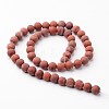 Frosted Round Natural Red Jasper Bead Strands G-J346-22-8mm-2
