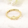 Brass Micro Pave Clear Cubic Zirconia Finger Rings for Women CU-CBAE7DF-12G-02-2