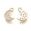 Brass Micro Pave Clear Cubic Zirconia Charms KK-R134-012-NF-2