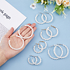 FIBLOOM 6 Pairs 6 Style Plastic Imitation Pearl Beaded Hoop Earrings with Iron Pins for Women EJEW-FI0002-10-3