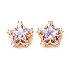 Brass Micro Pave Lilac Cubic Zirconia Beads CU-CBAEC99-34G-02-1