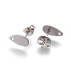 Non-Tarnish 304 Stainless Steel Stud Earring Findings STAS-O119-11A-P-2