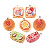 Strawberry Theme Opaque Resin Imitation Food Pendants RE-CBABBAC-01-1