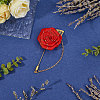 Flower Polyester Ribbon Brooches JEWB-WH20006-02A-4