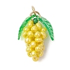 Glass Seed Beaded Grape Pendants PALLOY-MZ00467-03-1