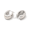 Brass Oval Thick Hoop Earrings for Women EJEW-E273-04P-2