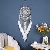 Iron Bohemian Woven Web/Net with Feather Macrame Wall Hanging Decorations PW-WG35995-01-5
