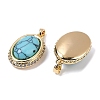 Brass with Gemstone Pendants KK-Q030-22B-G-2