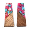 Opaque Resin & Walnut Wood Pendants RESI-T058-04I-2