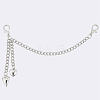 2Pcs Alloy Curb Chain & Heart Boot Strap Chains FIND-CP0003-35-7