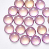 Transparent Spray Painted Glass Cabochons GLAA-S190-013C-F09-1