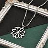 201 Stainless Steel Laser Cut Daisy Flower Pendant Box Chain Necklaces for Women NJEW-Q004-05P-3