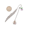 Alloy Feather Bookmarks AJEW-JK00365-3