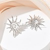 Sun Brass Stud Earrings for Women EJEW-A167-08P-3