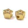 Rack Plating Brass Micro Pave Cubic Zirconia Beads KK-I718-44G-2