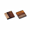 Transparent Resin & Walnut Wood Pendants RESI-T035-31C-3