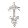 Rack Plating Brass Micro Pave Clear Cubic Zirconia Slide Charms KK-A234-015P-1