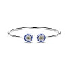 Evil Eye Rhodium Plated 925 Sterling Silver Micro Pave Cubic Zirconia Cuff Bangles for Women BJEW-C062-06P-1