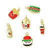 6Pcs 6 Styles Food Brass Pendants KK-CJ0003-63-8
