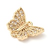 Brass Micro Pave Clear Cubic Zirconia Connector Charms KK-G503-35G-2