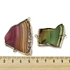 Dyed Natural Agate Connector Charms G-H304-04KCG-3