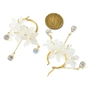 Acrylic & Glass & Shell Pearl Hoop Earrings for Women EJEW-TA00564-3