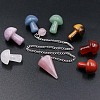 Natural Gemstone Dowsing Pendulum Hexagonal Cone Big Pendants & Mushromm Massage Stone Sets WG51030-01-2