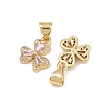 Brass Micro Pave Cubic Zirconia Charms KK-C132-13G-2