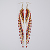 Bohemian Long Tassel Glass Seed Beaded Dangle Earrings for Women IW9172-3-1
