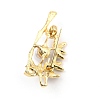 Bamboo Alloy Brooch with Resin Pearl JEWB-O009-12-2