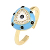 Brass Micro Pave Cubic Zirconia Cuff Open Rings for Women RJEW-K264-16G-5