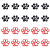 HOBBIESAY 20Pcs 2 Colors Dog Paw Print Food Grade Eco-Friendly Silicone Beads SIL-HY0001-30-1