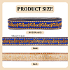 Ethnic Style Polyester Jacquard Leaf Ribbons SRIB-WH0011-198A-2