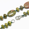 Natural Unakite Beaded Necklaces NJEW-S394-01-2