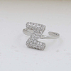 Brass Micro Pave Clear Cubic Zirconia Cuff Rings FS-WG17FF6-26-1