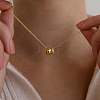 Brass Micro Pave Clear Cubic Zirconia Double Rings Pendant Necklaces FS-WGEFD2F-01-2