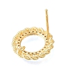 Brass Micro Pave Cubic Zirconia Stud Earring Findings with Loops CU-CBA1682-04G-2