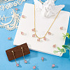 12Pcs Brass & Glass Imitation Cat Eye Round Charms PALLOY-TAC0237-04-7