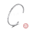 925 Sterling Silver Cuff Bangles for Women BJEW-A037-01P-2