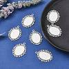 Tibetan Style Antique Silver Alloy Flat Oval Pendant Cabochon Settings TIBEP-M022-20AS-5