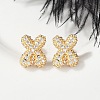 Brass Micro Pave Cubic Zirconia Stud Earrings EJEW-Z091-04G-X-5