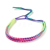 Rainbow Color Polyester Braided Adjustable Bracelet Making for Women BJEW-F454-02-1