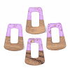 Transparent Resin & Walnut Wood Pendants RESI-S389-034A-B01-1