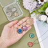 Unicraftale 5Pcs 5 Color Dry Flower Pressed Glass Pendant Necklaces Set with Snake Chains NJEW-UN0001-38-4