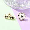 Brass Enamel Stud Earrings LS-EJEW-Z080-01G-1