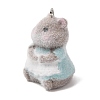 Anmial Theme Flocking Opaque Resin Pendants RESI-G130-01F-2