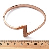 Ion Plating(IP) 304 Stainless Steel Hinged Bangles for Women BJEW-A011-20RG-5