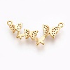 Brass Micro Pave Cubic Zirconia Links ZIRC-O026-04-NR-3